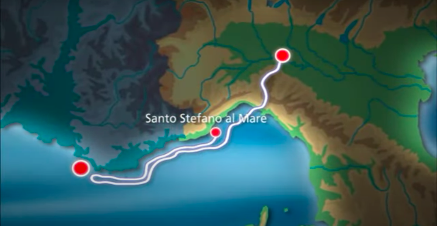 Il percorso del BR20 affondato a Santo Stefano al Mare